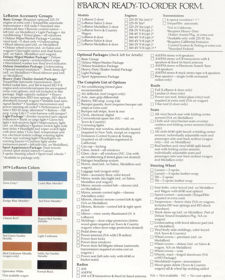 1979 Chrysler LeBaron Brochure Page 3